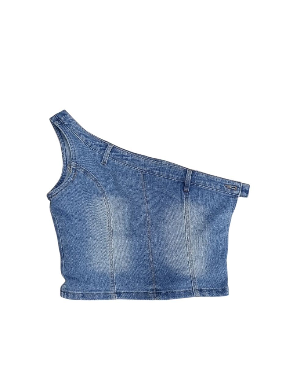 Top asimétrico New York de jean - Image 3