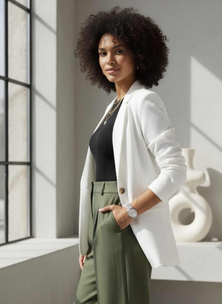 Blazer Los Ángeles de lino blanco - Image 2