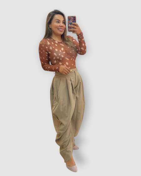 Pantalón Globo Taupe